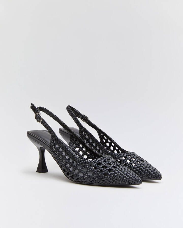 Buonarotti Dames Pumps Slingbacks Zwart Imitatieleer Hakken