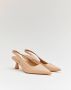 Buonarotti Dames Pumps Slingbacks Taupe Nude Imitatieleer Hakken - Thumbnail 1