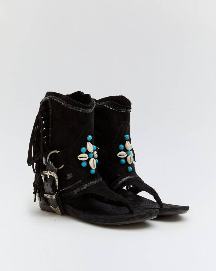 Buonarotti Dames Sandalen Zwart Suedine