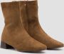 Weloveshoes SmileFavorites Sock boots met Hak Camel Suedine - Thumbnail 3