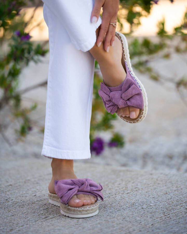 Buonarotti Dames Slippers Lila Suedine