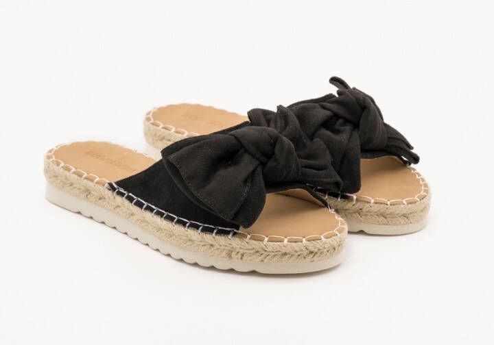 Buonarotti Dames Slippers Zwart Suedine