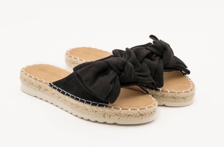 Buonarotti Dames Slippers Zwart Suedine