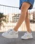 Weloveshoes SmileFavorites Dames Sneakers Wit Stof - Thumbnail 1
