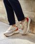 Buonarotti Dames Sneakers Beige Imitatieleer Colored Oranje - Thumbnail 1