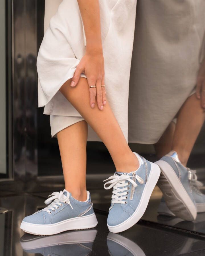 Buonarotti Dames Sneakers Blauw Stof