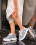 Weloveshoes SmileFavorites Dames Sneakers Blauw Stof - Thumbnail 2
