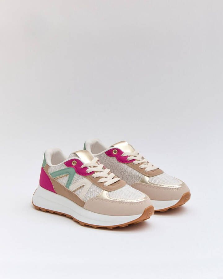 Buonarotti Dames Sneakers Roze Imitatieleer Colored