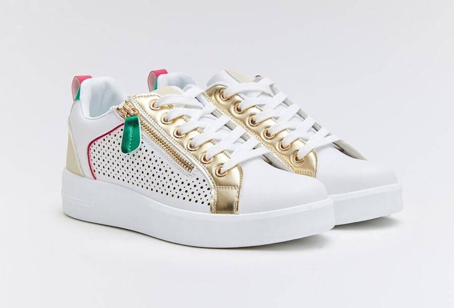 Buonarotti SmileFavorites Dames Sneakers Wit Imitatieleer - Foto 2