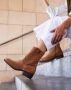 Weloveshoes Cyber Monday Deal Dames Cowboylaarzen met Hak Kort Suedine Camel - Thumbnail 3
