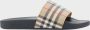 Burberry Geruite Patroon Slides Model 8056942 Brown Heren - Thumbnail 1