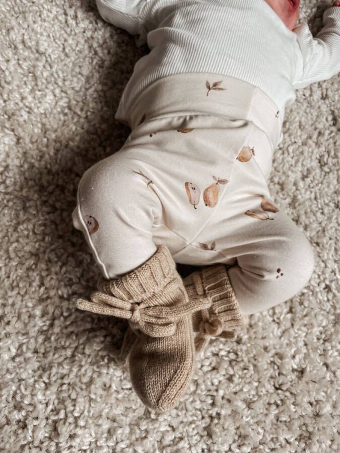 Bymirandless Merino wollen babyslofjes Sand