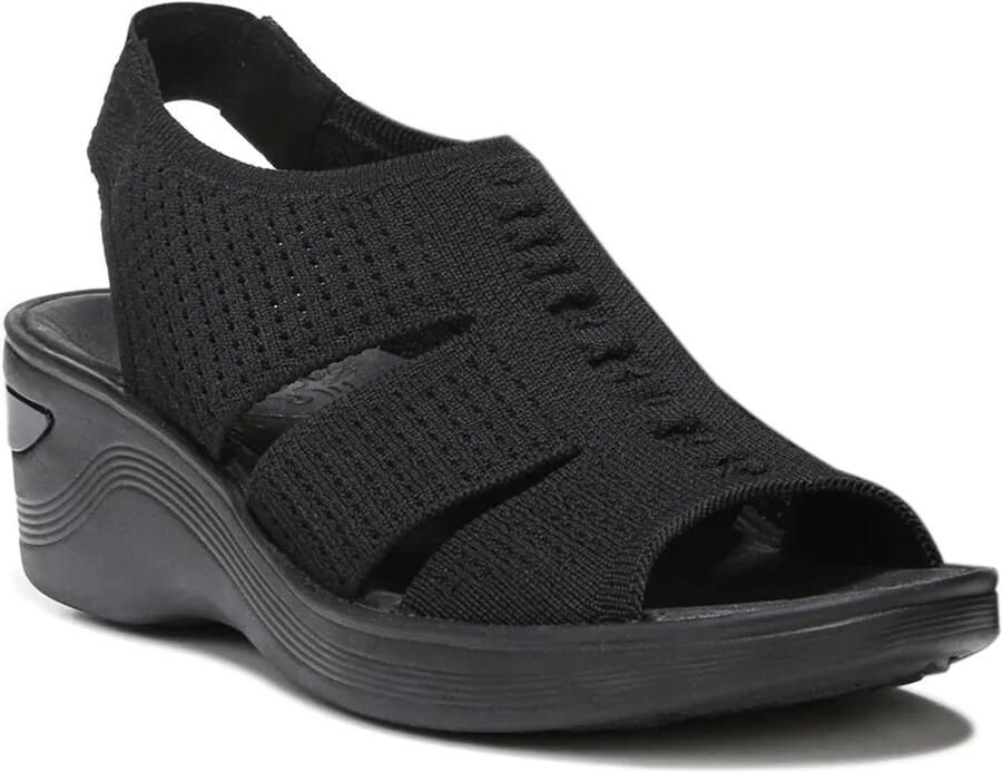 BZees Dames Wedge Sandalen met Peep Toe en Slingback Comfortabel & Lichtgewicht