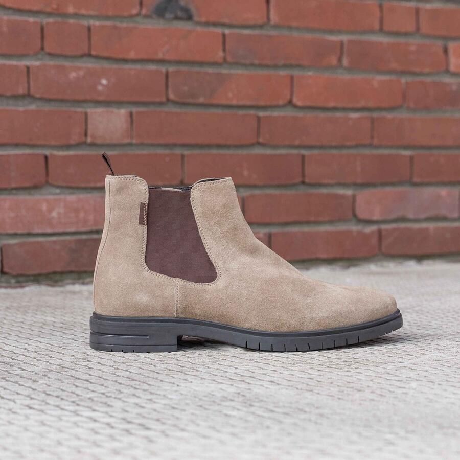 Cafe Moda fank chelsea boots heren taupe suède