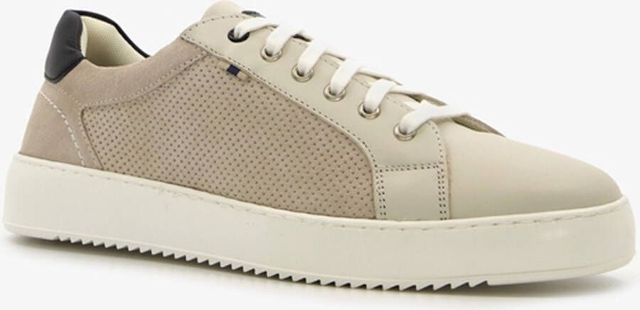 Cafe Moda leren heren sneakers Beige Echt leer