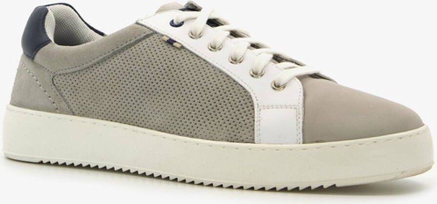 Cafe Moda leren heren sneakers Grijs Echt leer