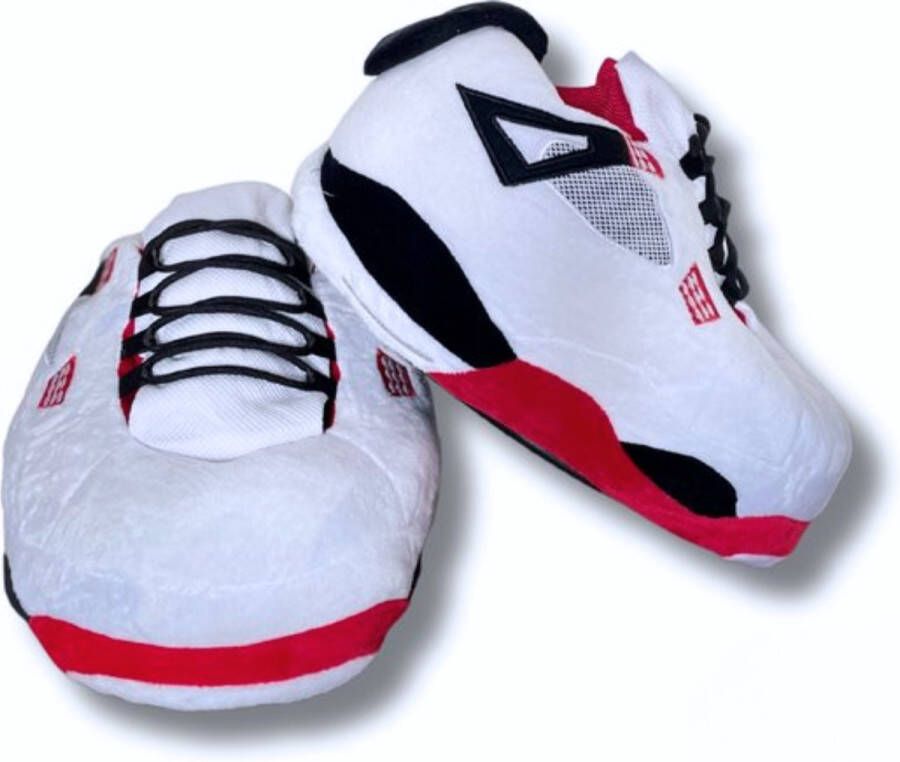 Caimco Sneaker Sloffen Sneaker Pantoffels Wit Rood Zwart Pantoffels One Size Sneaker Sloffen Sneakers Pantoffels