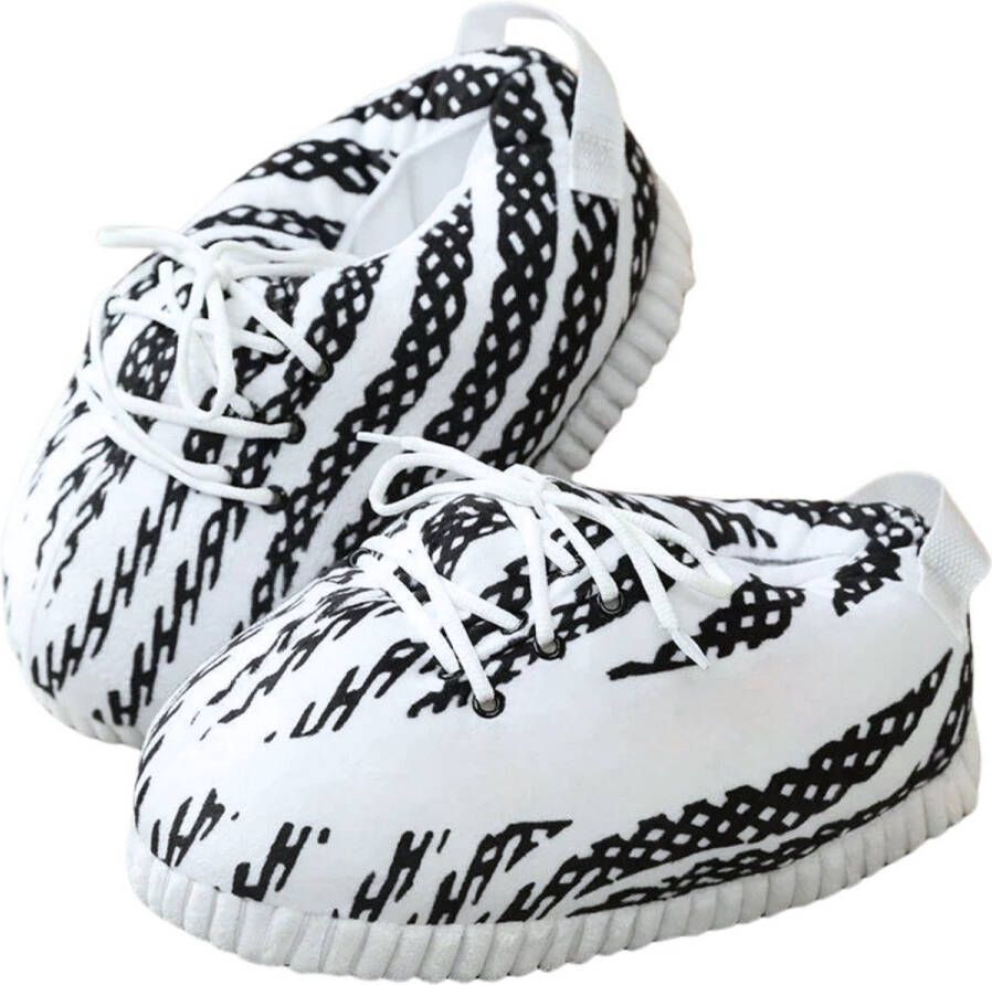 Caimco Sneaker Sloffen Sneaker Pantoffels Wit Zwart Pantoffels One Size Sneaker Sloffen Sneakers Pantoffels