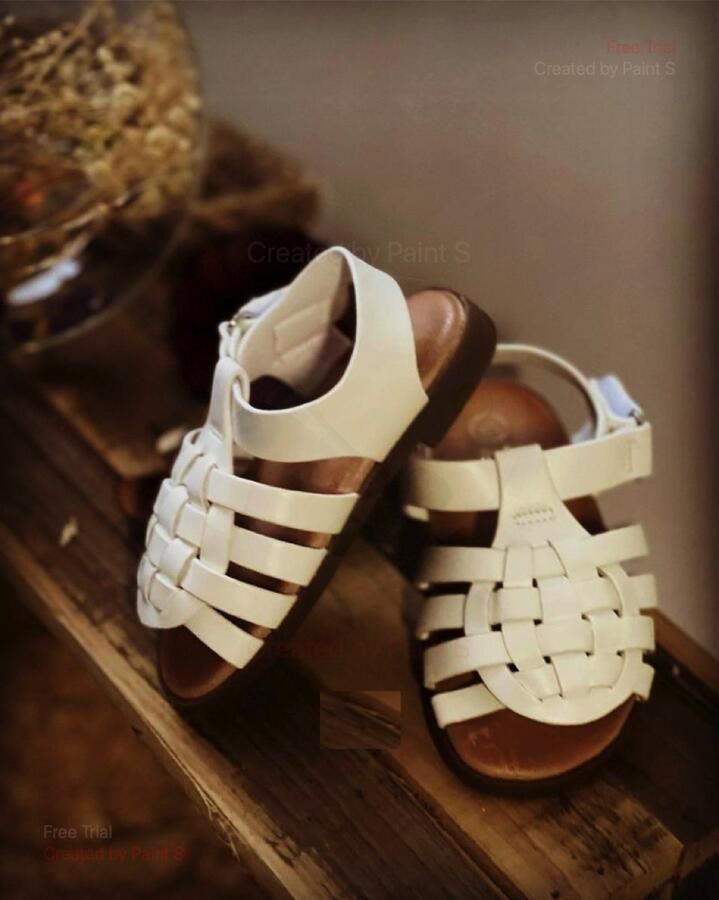 Calla Lilly Calla Lily Gevlochten Baby Sandalen Wit Zomer Schoenen Meisje - Foto 2