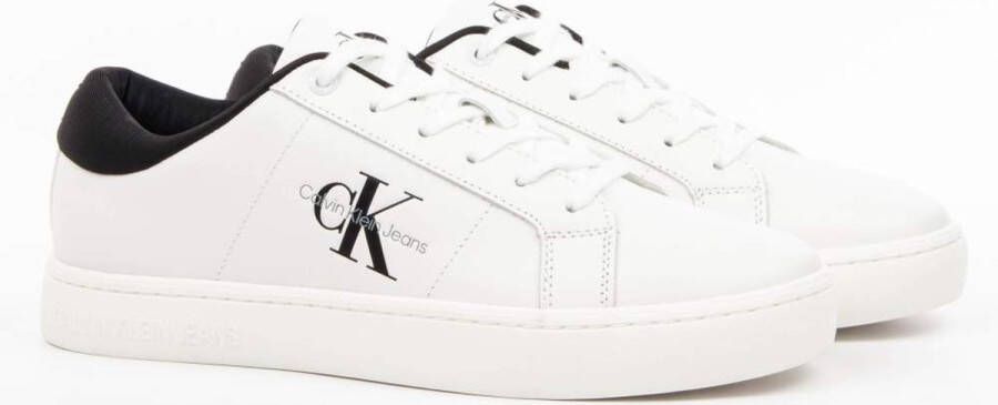 Calvin Klein Jeans Chunky Leren Sneakers met Rubberen Zool White Heren - Foto 1