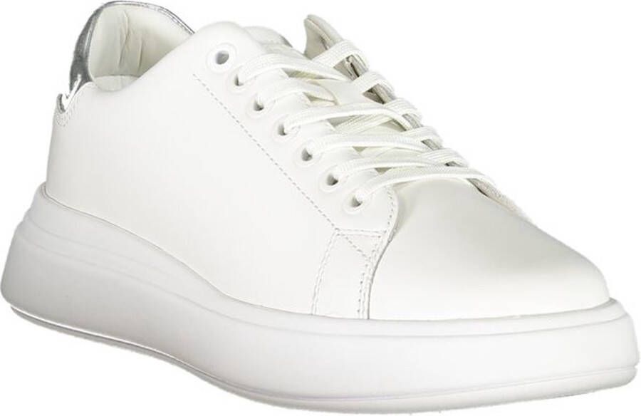 Calvin Klein Bedrukte Sneakers Van Gerecycled Leer Met Veters