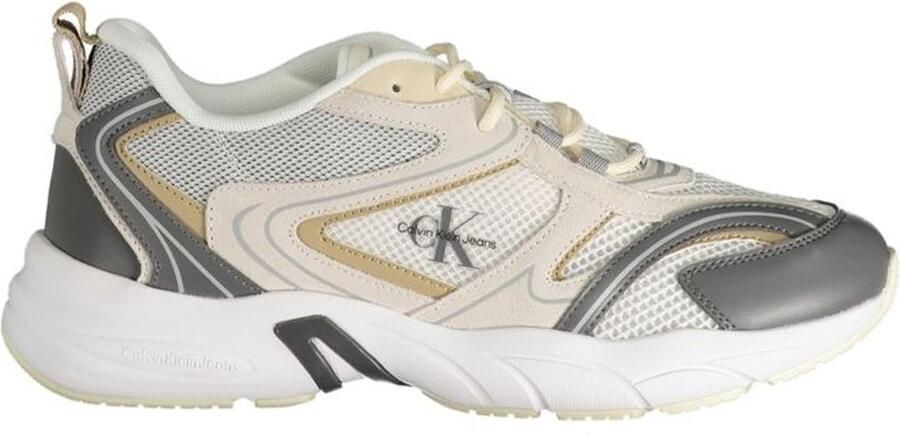 Calvin Klein Sportieve Beige Veterschoenen met Contrastdetails