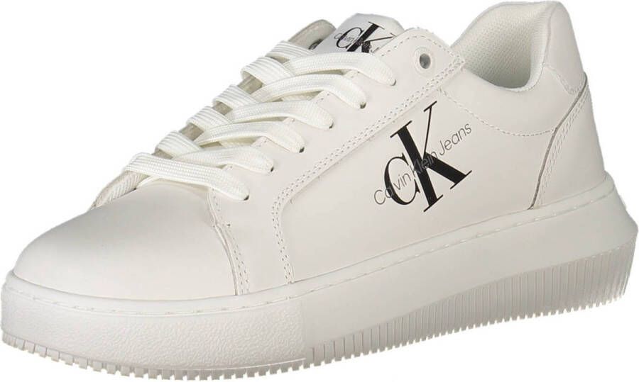 Calvin Klein Plateausneakers CHUNKY CUPSOLE MONO LTH WN vrijetijdsschoen lage schoen veterschoen met ck-opdruk aan de zijkant - Foto 4