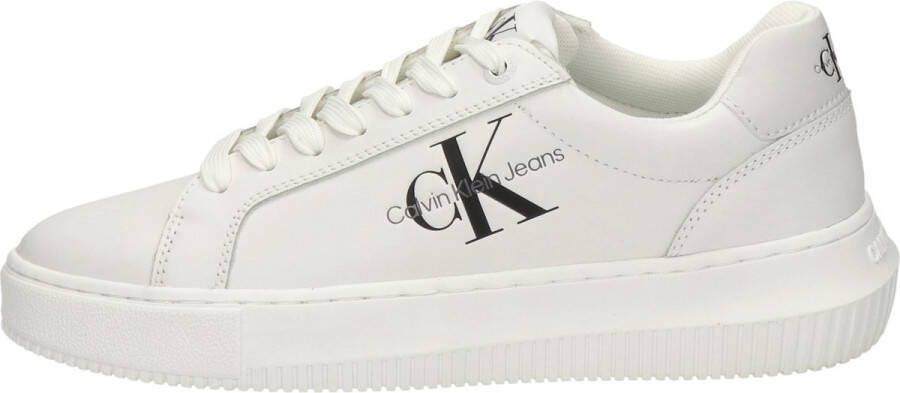 Calvin Klein Plateausneakers CHUNKY CUPSOLE MONO LTH WN vrijetijdsschoen lage schoen veterschoen met ck-opdruk aan de zijkant - Foto 9