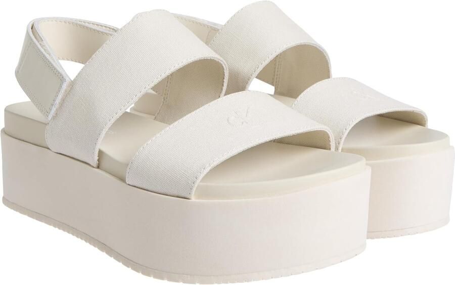 Calvin Klein Jeans Beige Platte Sandalen voor Vrouwen