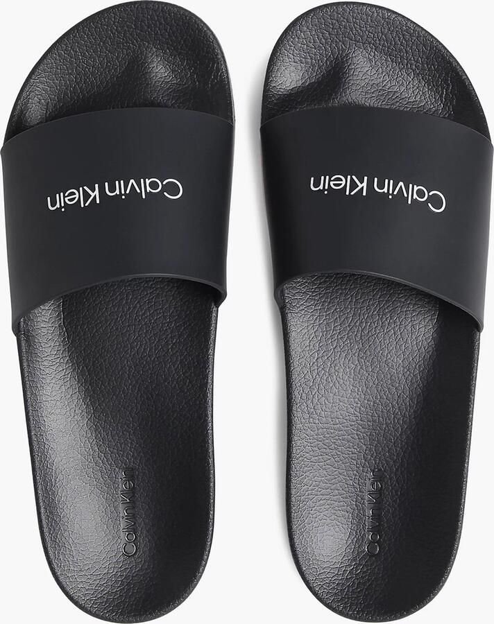 Calvin Klein Rubberen Zwembadsandalen Lente Zomer Collectie Black Heren