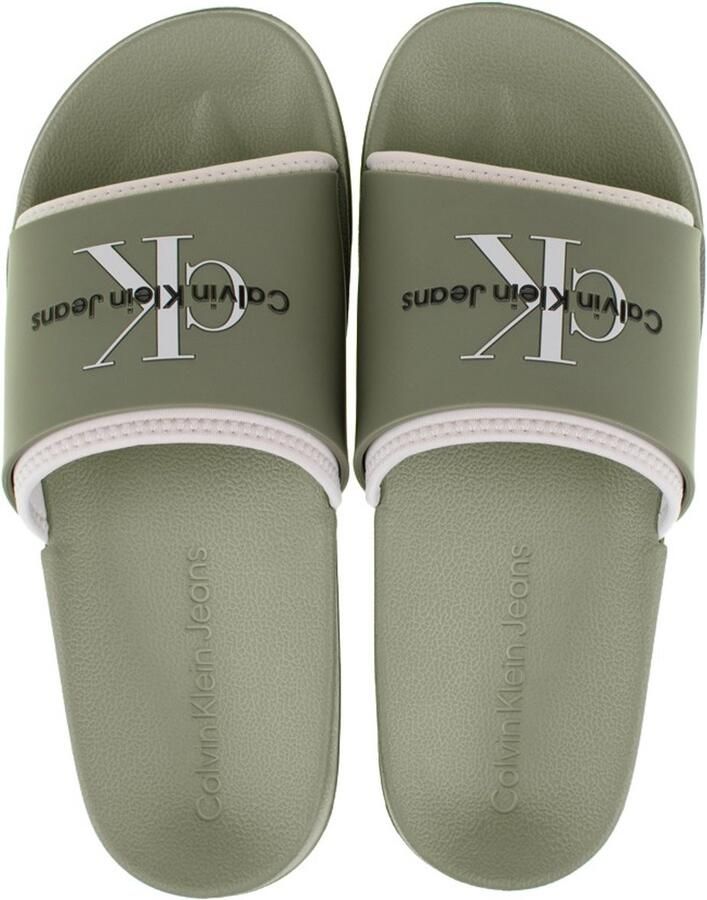 Calvin Klein heren ck one slippers logo groen
