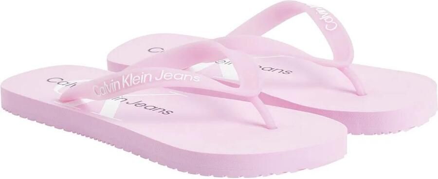 Calvin Klein Jeans Beach Monologo Tpu Slippers Roze Vrouw