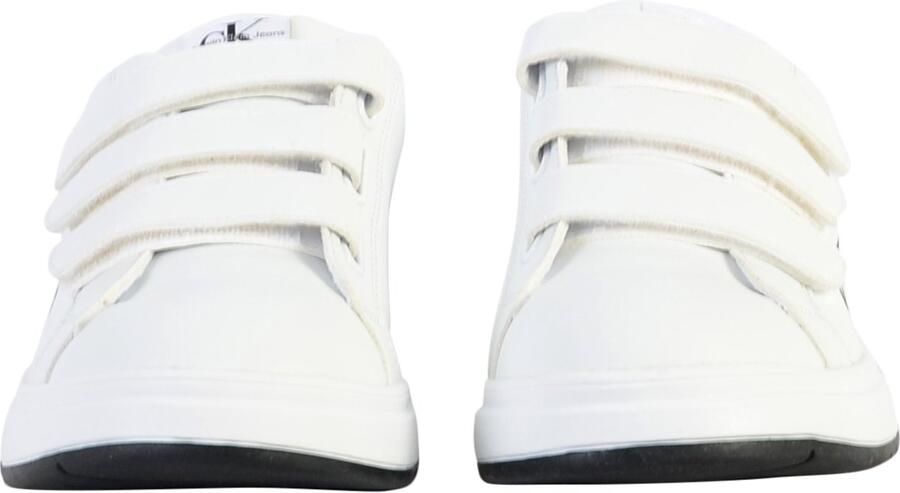 Calvin Klein Jeans Juniors Lage Snit Leren Sportschoenen met Klittenband