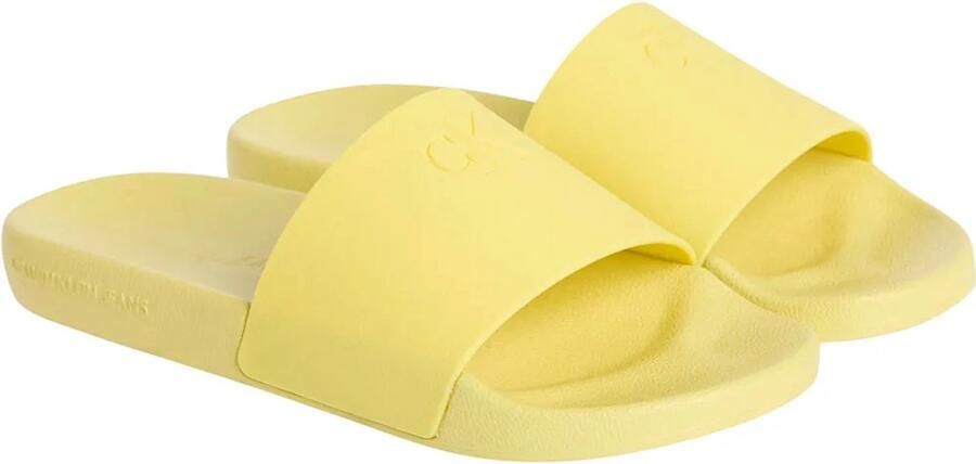 Calvin Klein Jeans Monogram Tpu Slippers Geel Vrouw