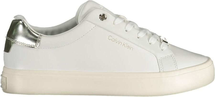 Calvin Klein Witte Polyester Sneaker met Veters en Contrasterende Details Wit Heren - Foto 2