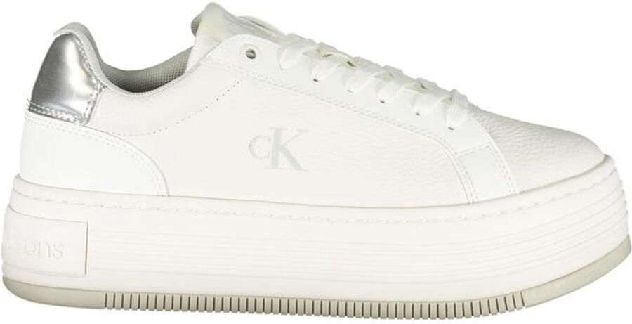 Calvin Klein Witte Polyester Sneaker met Gewatteerde Binnenzool