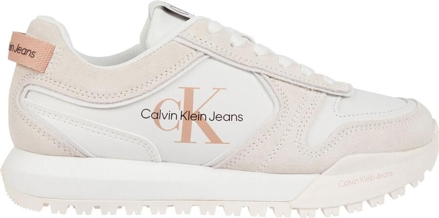 Calvin Klein Tooth Runner Irregular Lines Dames Lage sneakers Leren Sneaker Dames Wit - Foto 10