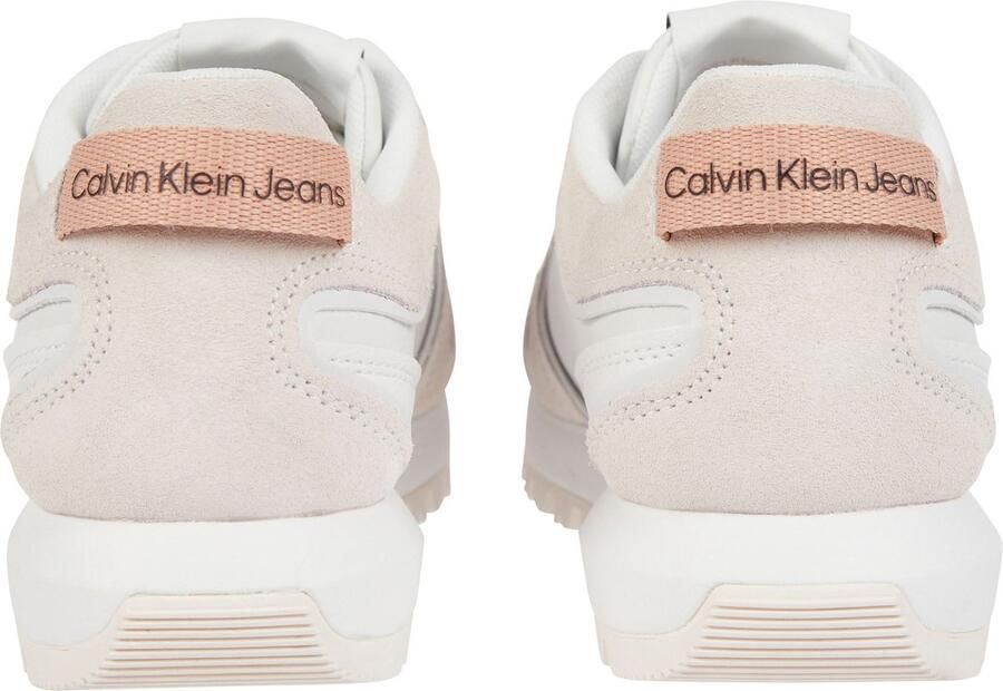 Calvin Klein Tooth Runner Irregular Lines Dames Lage sneakers Leren Sneaker Dames Wit - Foto 3