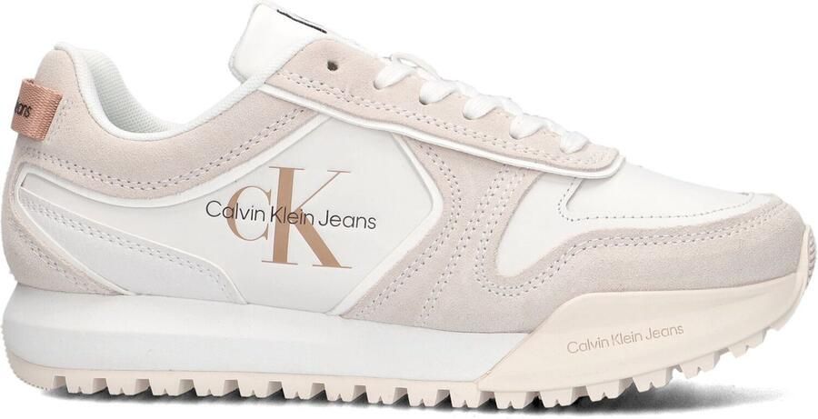 Calvin Klein Tooth Runner Irregular Lines Dames Lage sneakers Leren Sneaker Dames Wit - Foto 8