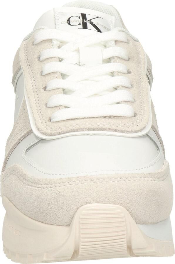 Calvin Klein Tooth Runner Irregular Lines Dames Lage sneakers Leren Sneaker Dames Wit - Foto 4