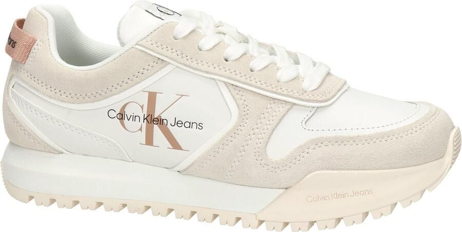 Calvin Klein Tooth Runner Irregular Lines Dames Lage sneakers Leren Sneaker Dames Wit - Foto 10
