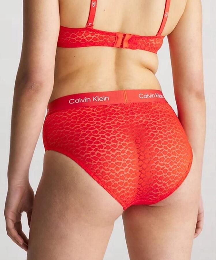 Calvin Klein TIA Kanten Slip Hoog Taille Rood