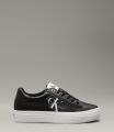 Calvin Klein Plateausneakers VULC FLATFORM LACEUP LOW LTH zachte schachtvering vrijetijdsschoen lage schoen veterschoen - Zwart