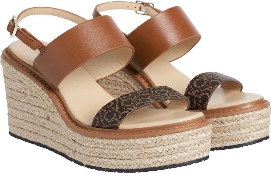 Calvin Klein Wedge 50 Mono Mix Sandalen Bruin Vrouw