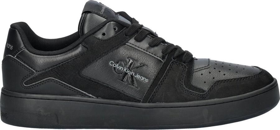 Calvin Klein Jeans Heren Leren Basket Cupsole Sneakers Black