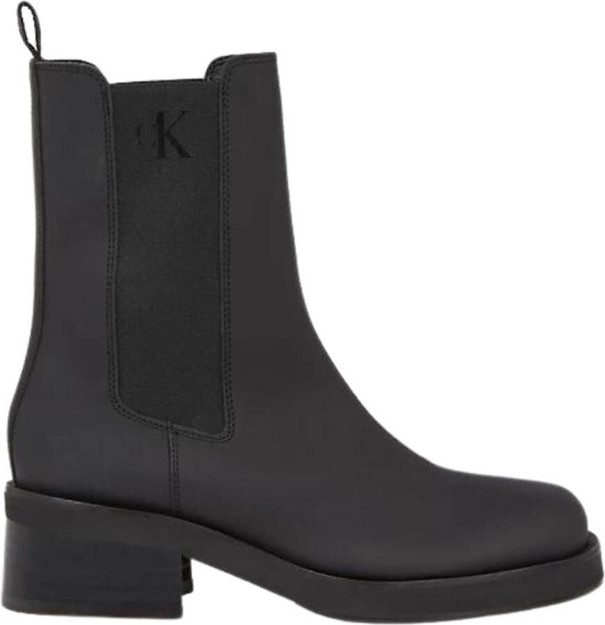 Calvin Klein Chelsea Boots Leer Dames Zwart