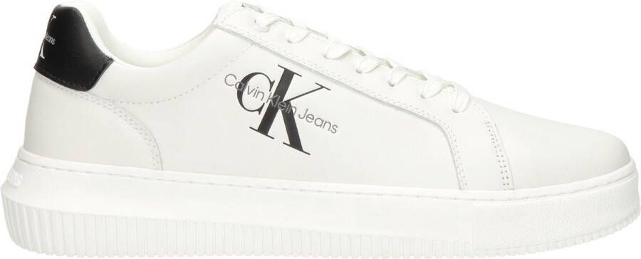 Calvin Klein Jeans Chunky Leren Sneakers met Rubberen Zool White Heren