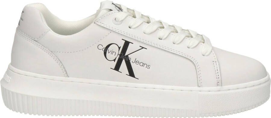 Calvin Klein Plateausneakers CHUNKY CUPSOLE MONO LTH WN vrijetijdsschoen lage schoen veterschoen met ck-opdruk aan de zijkant - Foto 14