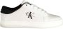 Calvin Klein Witte polyester sneakers met veters contrastdetails print logo White Dames - Thumbnail 1