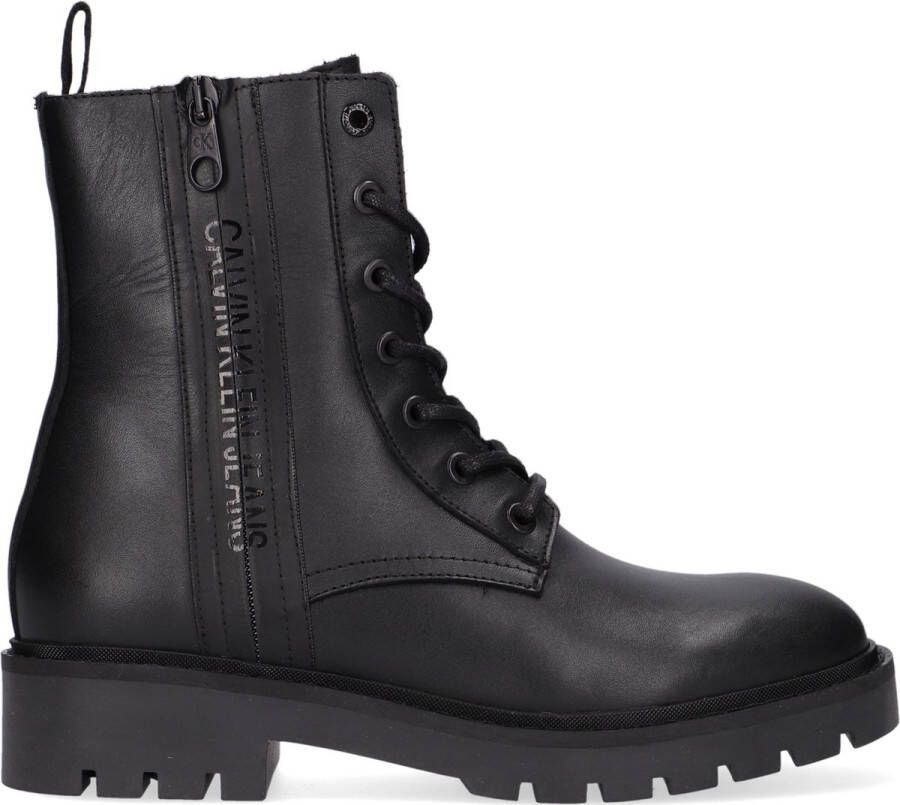 Calvin Klein Combat Mid Laceup Veterboots Laarzen Met Veters Dames Zwart